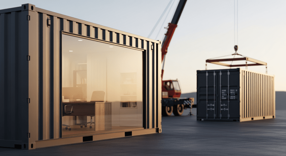 Container maritime 20 pieds occasion en livraison sur chantier