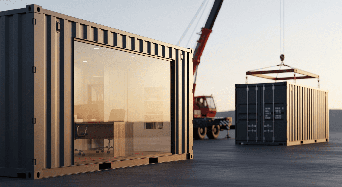 Container maritime 20 pieds occasion en livraison sur chantier